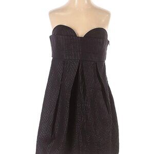 Nanushaka Black Pinstriped Pleated Mini Dress / Strapless